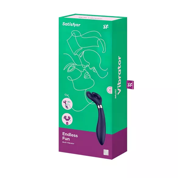 Satisfyer Endless Fun - vibromasseur couple rechargeable étanche - bleu