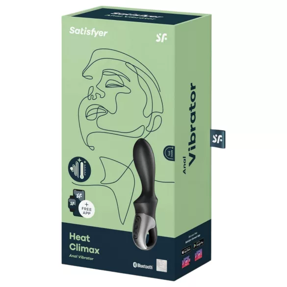 Satisfyer Heat Climax - Vibromasseur anal chauffant contrôlé par application (noir)