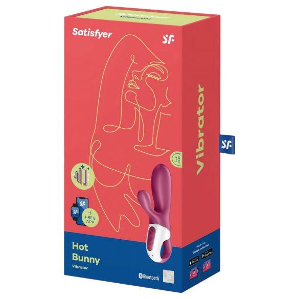 Satisfyer Hot Bunny - vibromasseur chauffant rabbit clitoridien connecté - rouge