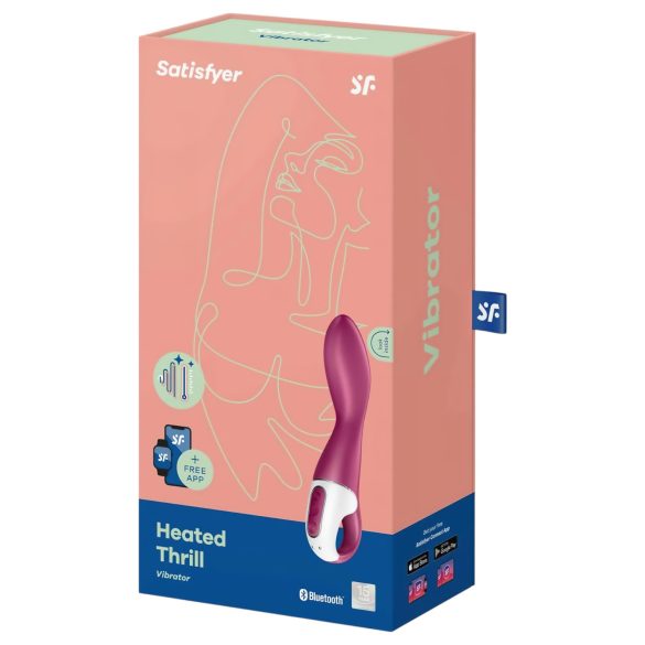 Satisfyer Heated Thrill - vibromasseur chauffant connecté - silicone rouge