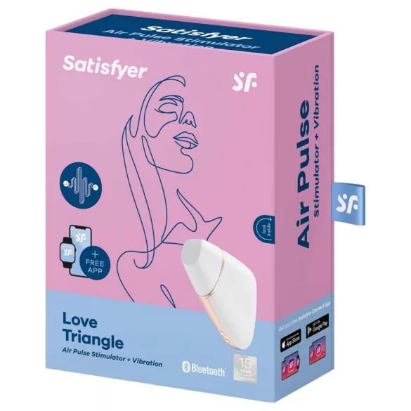 Satisfyer Love Triangle - Stimulateur clitoridien à ondes d’air, contrôlé par application (blanc)