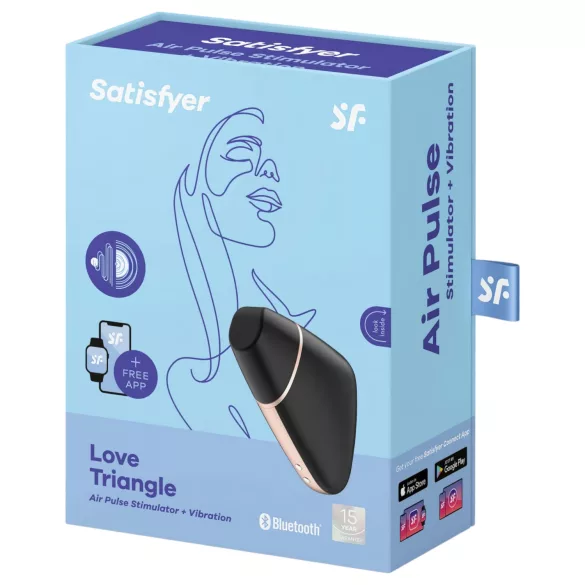 Satisfyer Love Triangle - stimulateur clitoridien à ondes d’air connecté - noir