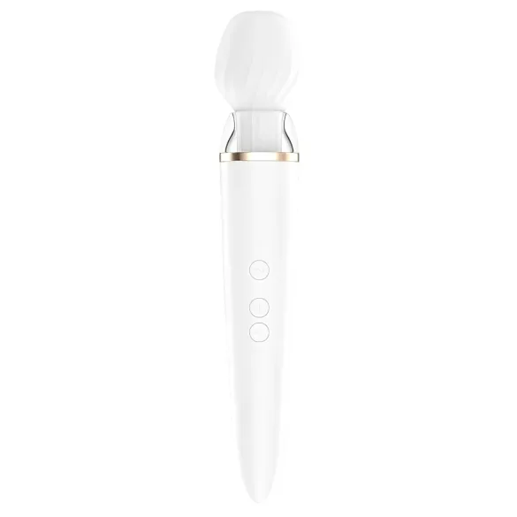 Satisfyer Double Wand-er - Vibromasseur massant contrôlé par application (blanc)