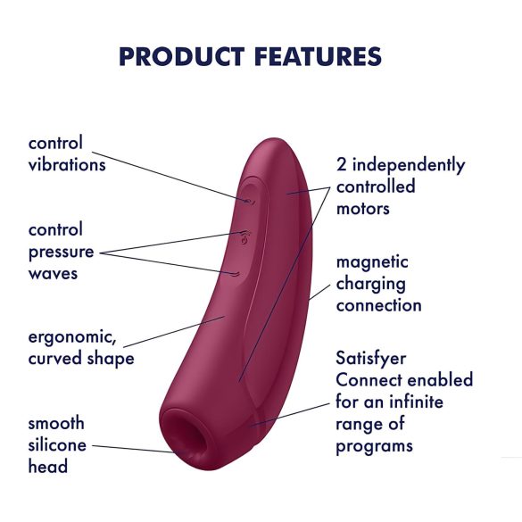Satisfyer Curvy 1+ - stimulateur clitoridien à ondes - connecté - rouge
