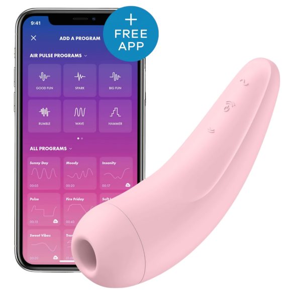 Satisfyer Curvy 2+ - stimulateur clitoridien à ondes d'air intelligent (rose)