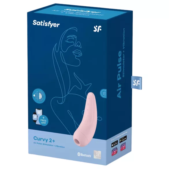 Satisfyer Curvy 2+ - stimulateur clitoridien à ondes d’air connecté - rose
