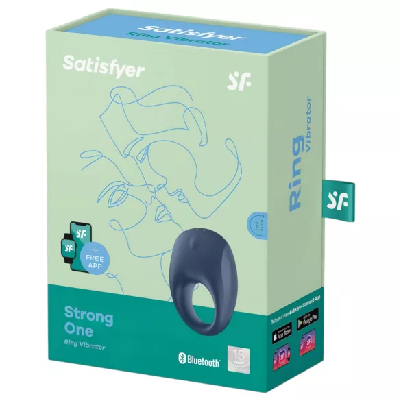 Satisfyer Strong One - Anneau pénien vibrant contrôlé par application, pour hommes (bleu)