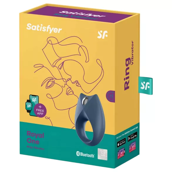 Satisfyer Royal One - anneau pénien vibrant connecté - silicone bleu