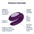 Satisfyer Double Joy - élégant vibromasseur waterproof pour couples (violet)