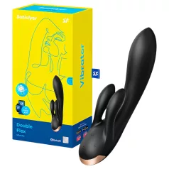   Satisfyer Double Flex - Vibromasseur avec bras clitoridien connecté à une application (noir)
