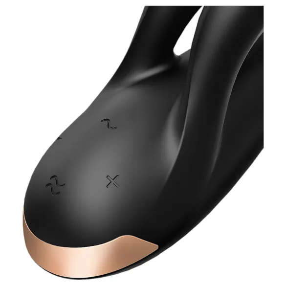 Satisfyer Double Flex - Vibromasseur avec bras clitoridien connecté à une application (noir)