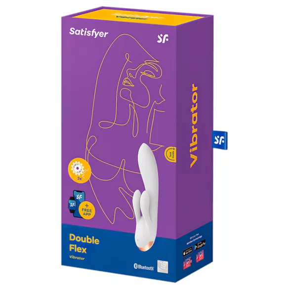 Satisfyer Double Flex - Vibromasseur à bras clitoridien contrôlé par application (blanc)