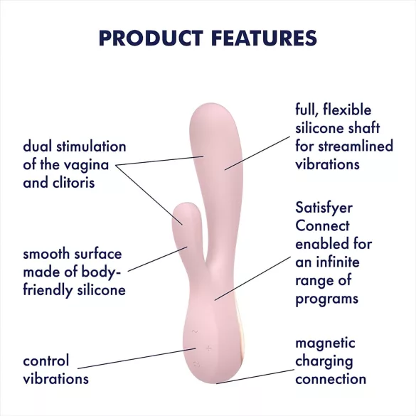 Satisfyer Mono Flex - Vibromasseur contrôlé par application (rose)