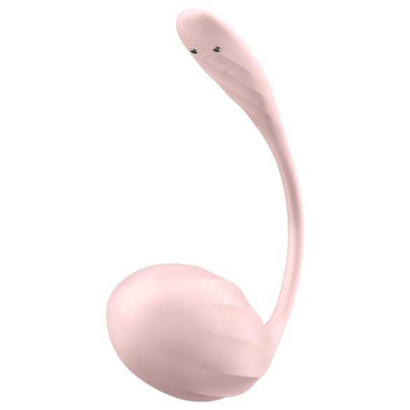 Satisfyer - oeuf vibrant télécommandé - rainuré - silicone rose