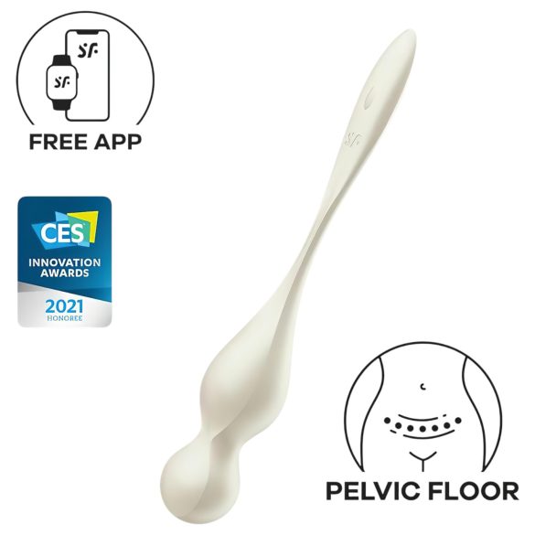 Satisfyer Love Birds 1 - boule de geisha vibrante et intelligente (blanc)