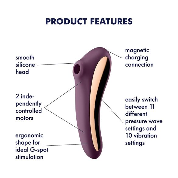 Satisfyer Dual Kiss - vibromasseur clitoridien et vaginal 2en1 - violet