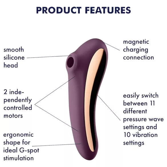 Satisfyer Dual Kiss - stimulateur 2-en-1 vaginal et clitoridien (violet)