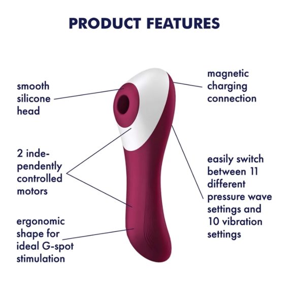Satisfyer Dual Crush - stimulateur vaginal et clitoridien rechargeable - rouge
