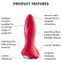 Satisfyer Rotator Plug 1 - bouchon anal vibrant à perles (rouge)