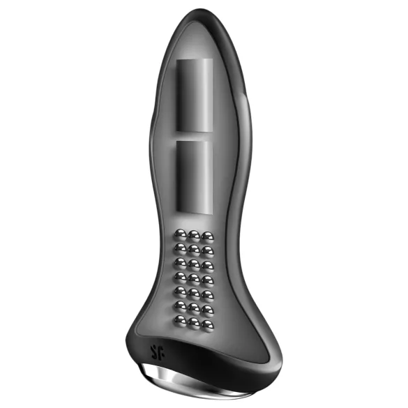 Satisfyer - plug anal rotatif vibrant à perles - silicone noir