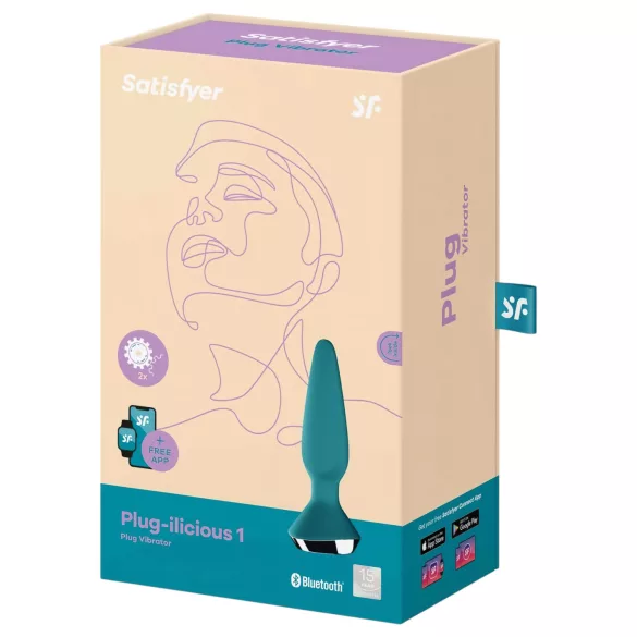 Satisfyer Plug-ilicious 1 - Plug anal vibrant contrôlé par application (vert)