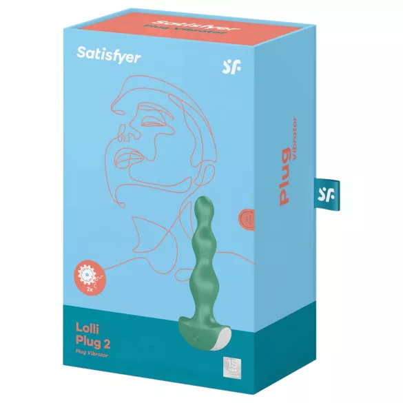 Satisfyer Lolli-Plug 2 - plug anal vibrant rechargeable étanche en silicone vert