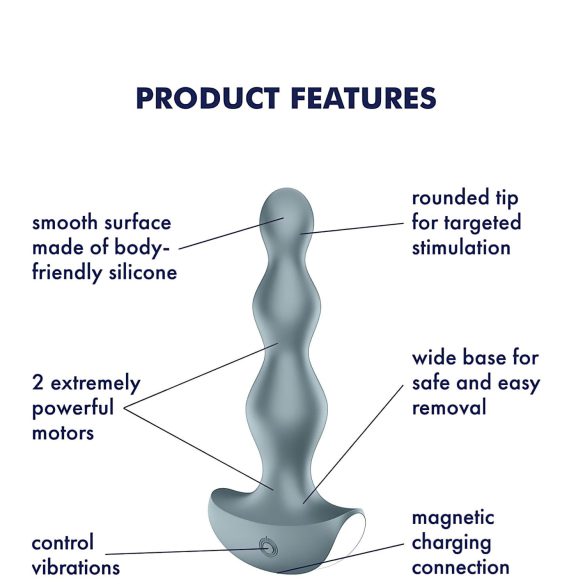 Satisfyer Lolli-Plug 2 - vibromasseur anal étanche rechargeable (gris)