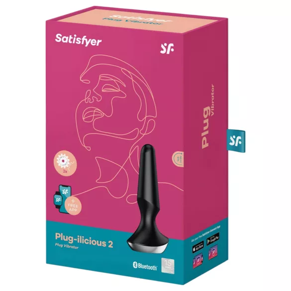Satisfyer Plug-ilicious 2 - Vibromasseur anal contrôlé par application (noir)
