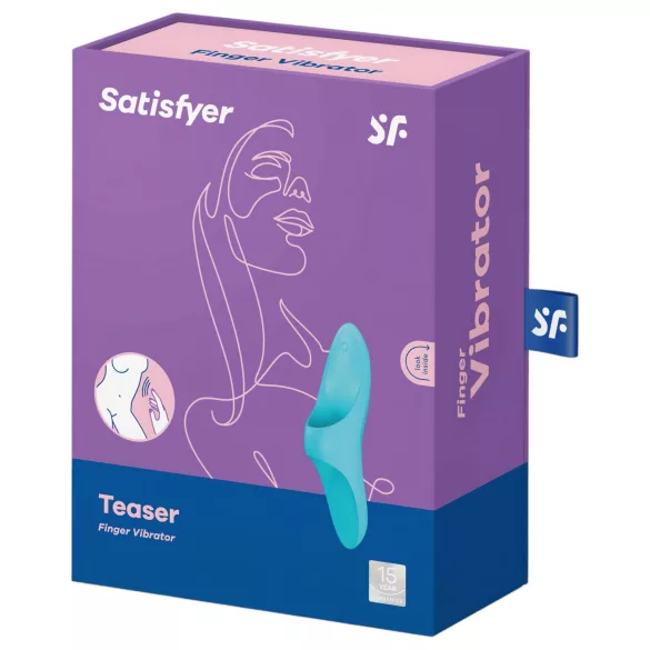Satisfyer Teaser - mini vibromasseur rechargeable et étanche pour doigt (turquoise)