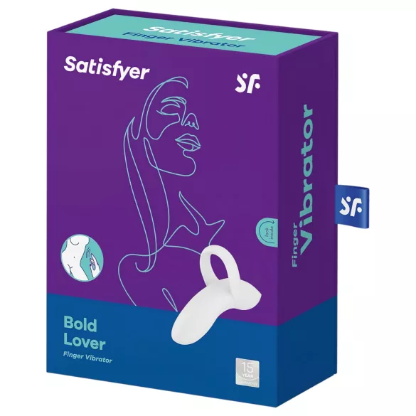 Satisfyer Bold Lover - stimulateur de doigt vibrant rechargeable étanche blanc