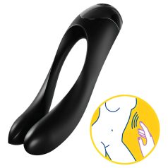   Satisfyer Candy Cane - Vibrateur Étanche à Double Branche Rechargeable (Noir)