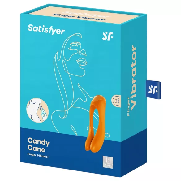 Satisfyer Candy Cane - vibromasseur double étanche rechargeable - orange
