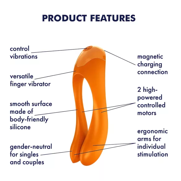Satisfyer Candy Cane - vibromasseur double étanche rechargeable - orange
