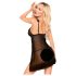 Penthouse After Sunset - babydoll transparent et string (noir) - L/XL