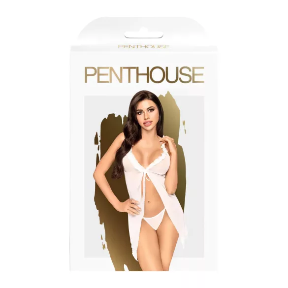 Penthouse After Sunset - babydoll transparent et string - blanc - L/XL