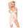 Penthouse - ensemble babydoll transparent à fleurs - blanc - L/XL