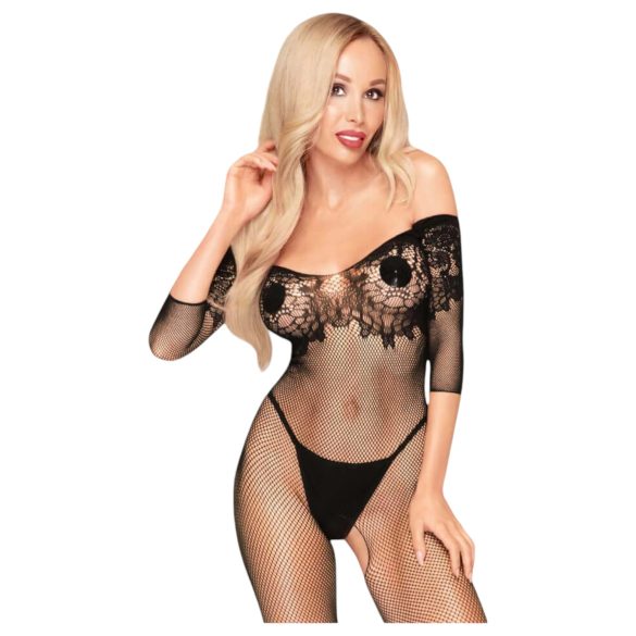 Penthouse High Profil - combinaison carmen fleurie (noire) - XL