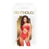 Penthouse Hot Nightfall - ensemble résille ondulé ouvert - rouge - XL