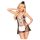 Tenue de Femme de Chambre 3 Pièces Penthouse Teaser (noir et blanc)