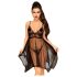 Penthouse Naughty Doll - robe dentelle et string (noir) - M/L