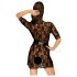 Retraite Douce Penthouse - Peignoir en Dentelle et String (Noir)