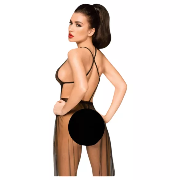 Penthouse Best Forplay - body en dentelle avec voile en tulle - noir - M/L