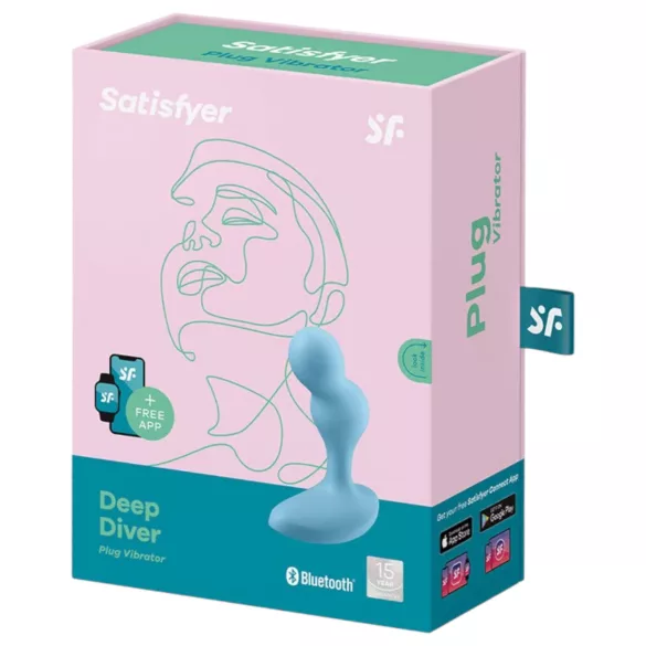 Satisfyer Deep Diver - Plug anal vibrant contrôlé par application (bleu)