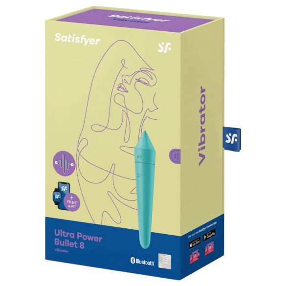 Satisfyer - mini vibromasseur étanche connecté - Ultra Power Bullet 8 - vert