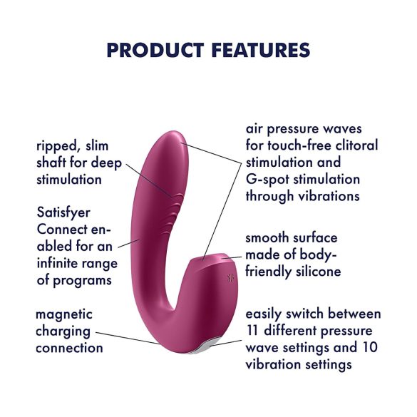 Satisfyer Sunray - vibromasseur 2en1 à ondes d'air (rouge)