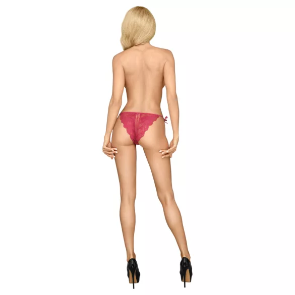 Culotte Érotique Penthouse avec Nœud - Rouge - L/XL