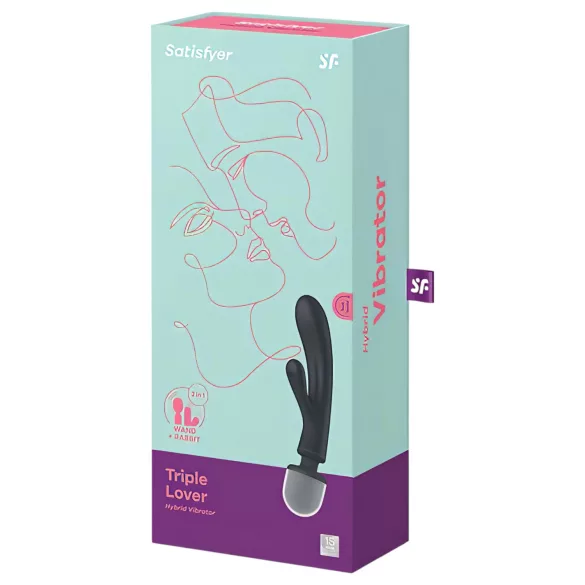 Satisfyer Triple Lover - Vibrateur point G et stimulateur - argent