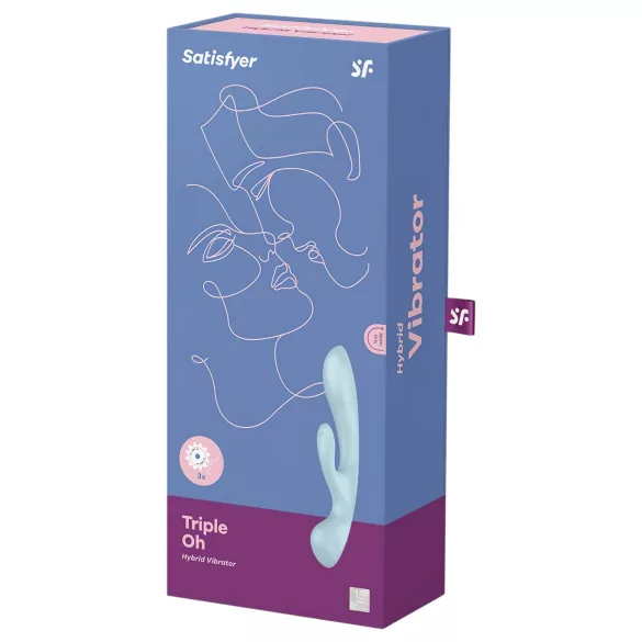 Satisfyer Triple Oh - vibromasseur rechargeable à bras clitoridien (bleu)