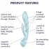 Satisfyer Triple Oh - vibromasseur rechargeable à bras clitoridien (bleu)