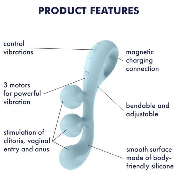 Satisfyer Tri Ball 2 - vibromasseur multifonction - silicone menthe